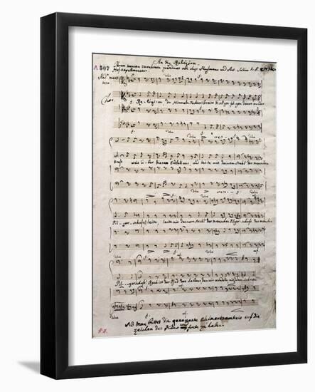 Autograph Music Score of Oratorium-Antonio Salieri-Framed Giclee Print