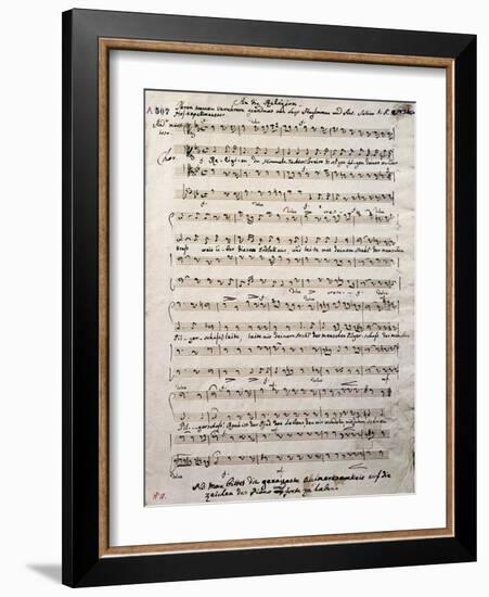 Autograph Music Score of Oratorium-Antonio Salieri-Framed Giclee Print