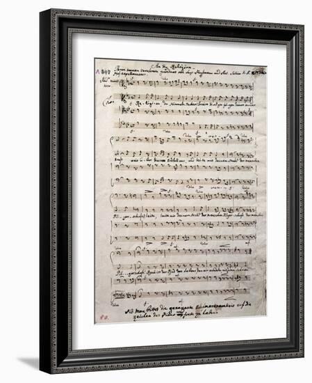 Autograph Music Score of Oratorium-Antonio Salieri-Framed Giclee Print