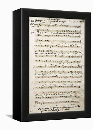 Autograph Music Score of Oratorium-Antonio Salieri-Framed Premier Image Canvas