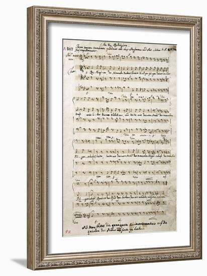 Autograph Music Score of Oratorium-Antonio Salieri-Framed Giclee Print