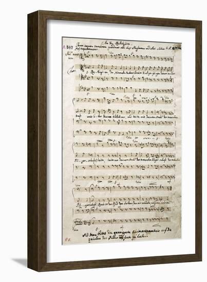 Autograph Music Score of Oratorium-Antonio Salieri-Framed Giclee Print