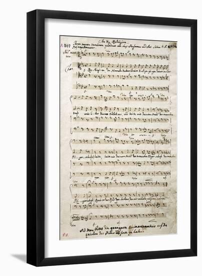 Autograph Music Score of Oratorium-Antonio Salieri-Framed Giclee Print