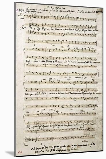 Autograph Music Score of Oratorium-Antonio Salieri-Mounted Giclee Print