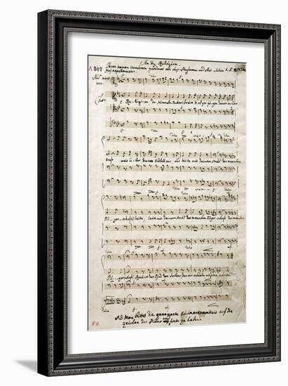 Autograph Music Score of Oratorium-Antonio Salieri-Framed Giclee Print