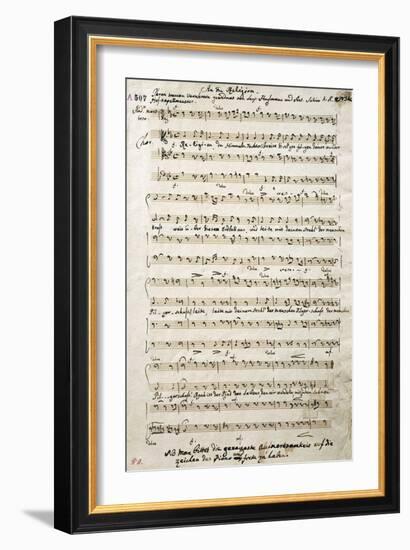 Autograph Music Score of Oratorium-Antonio Salieri-Framed Giclee Print