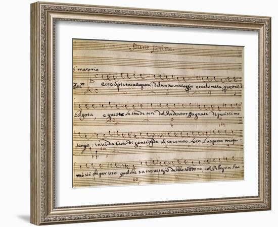 Autograph Music Score of Saint Helena at Calvary Oratorio, 1734-Leonardo Leo-Framed Giclee Print