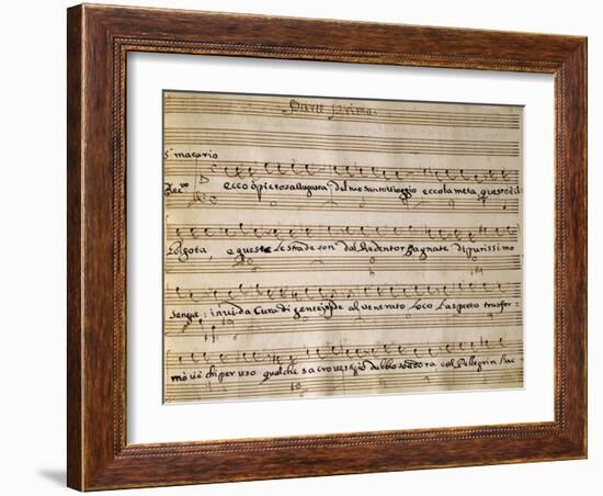 Autograph Music Score of Saint Helena at Calvary Oratorio, 1734-Leonardo Leo-Framed Giclee Print