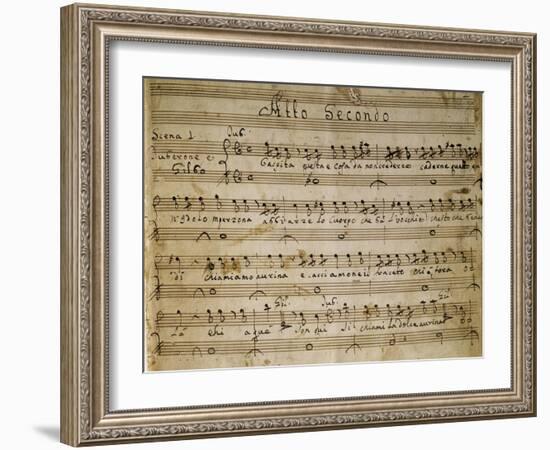 Autograph Music Score of the Second Act of the Opera the Chinese Idol, 1767-Giovanni Paisiello-Framed Giclee Print