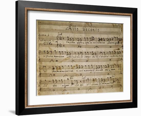Autograph Music Score of the Second Act of the Opera the Chinese Idol, 1767-Giovanni Paisiello-Framed Giclee Print