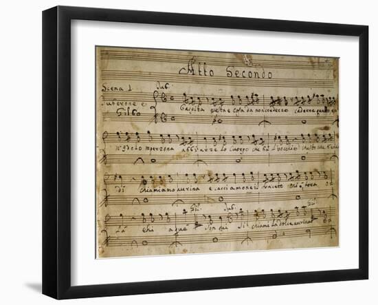 Autograph Music Score of the Second Act of the Opera the Chinese Idol, 1767-Giovanni Paisiello-Framed Giclee Print