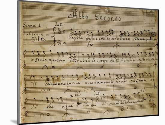 Autograph Music Score of the Second Act of the Opera the Chinese Idol, 1767-Giovanni Paisiello-Mounted Giclee Print