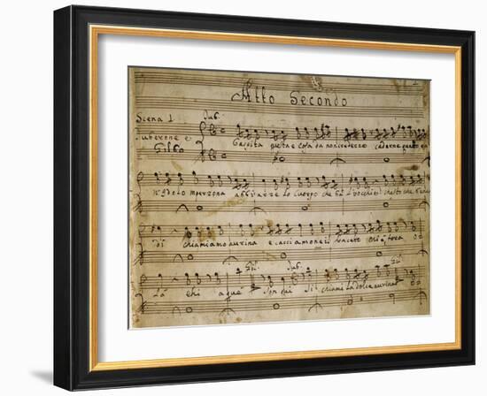 Autograph Music Score of the Second Act of the Opera the Chinese Idol, 1767-Giovanni Paisiello-Framed Giclee Print