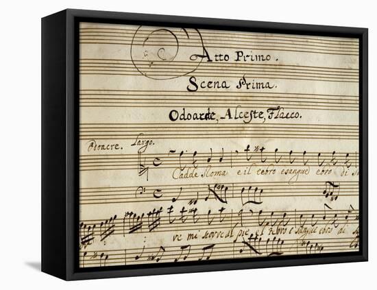 Autograph Music Score of Totila, 1677-Giovanni Legrenzi-Framed Premier Image Canvas