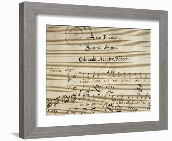 Autograph Music Score of Totila, 1677-Giovanni Legrenzi-Framed Giclee Print