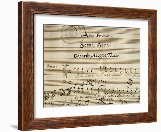 Autograph Music Score of Totila, 1677-Giovanni Legrenzi-Framed Giclee Print