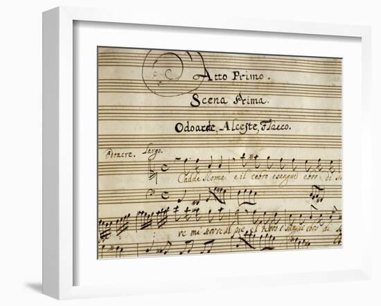 Autograph Music Score of Totila, 1677-Giovanni Legrenzi-Framed Giclee Print