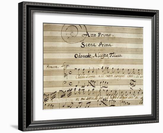 Autograph Music Score of Totila, 1677-Giovanni Legrenzi-Framed Giclee Print