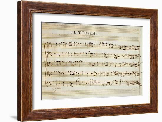 Autograph Music Score of Totila, 1677-Giovanni Legrenzi-Framed Giclee Print