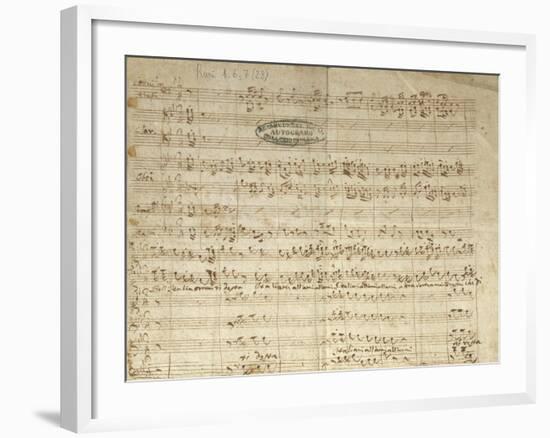 Autograph Score for Patriotic Hymn "Bell'Italia Ormai Ti Desta"-null-Framed Giclee Print