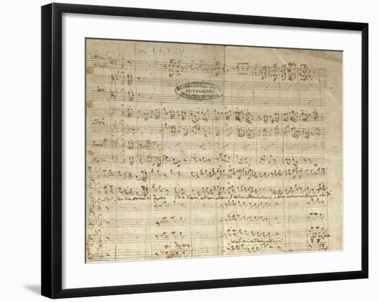 Autograph Score for Patriotic Hymn "Bell'Italia Ormai Ti Desta"-null-Framed Giclee Print