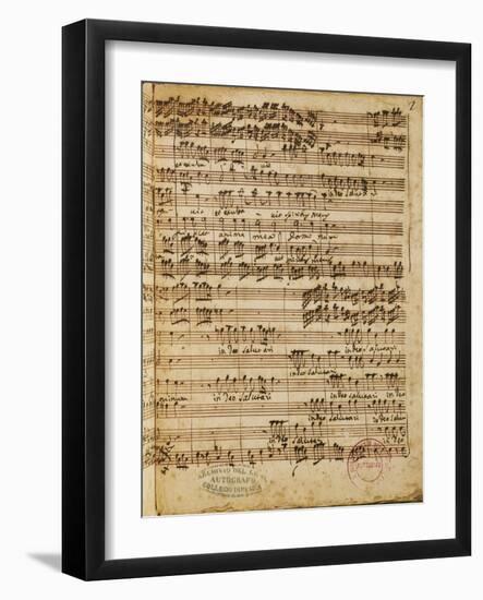 Autograph Score of the Magnificat for 5 Voices by Francesco Durante-null-Framed Giclee Print