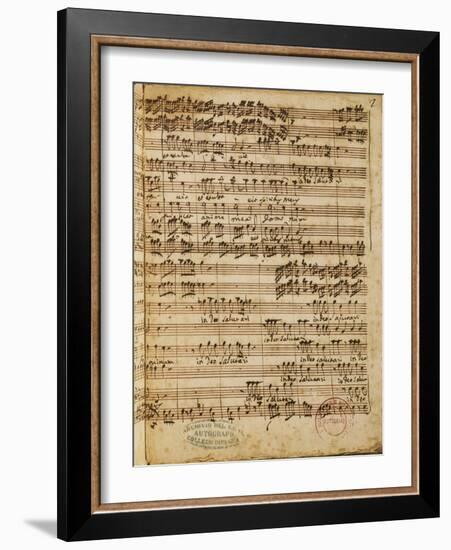 Autograph Score of the Magnificat for 5 Voices by Francesco Durante-null-Framed Giclee Print