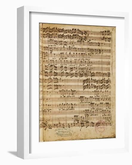 Autograph Score of the Magnificat for 5 Voices by Francesco Durante-null-Framed Giclee Print