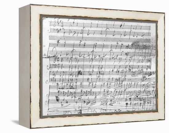 Autograph Score Sheet For the 10th Bagatelle Opus 119-Ludwig Van Beethoven-Framed Premier Image Canvas