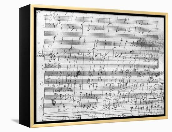 Autograph Score Sheet For the 10th Bagatelle Opus 119-Ludwig Van Beethoven-Framed Premier Image Canvas