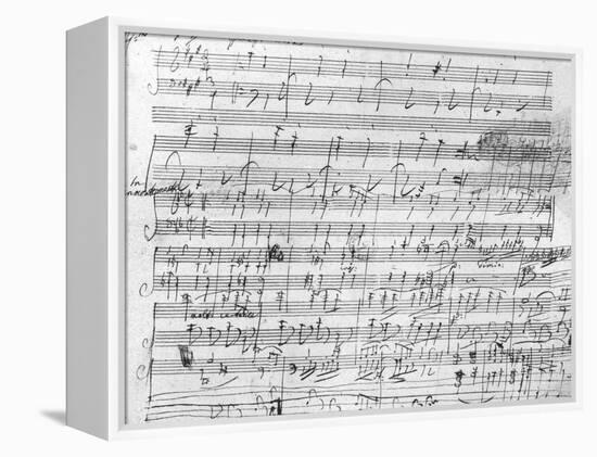 Autograph Score Sheet For the 10th Bagatelle Opus 119-Ludwig Van Beethoven-Framed Premier Image Canvas