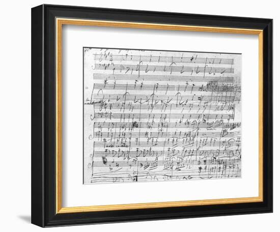 Autograph Score Sheet For the 10th Bagatelle Opus 119-Ludwig Van Beethoven-Framed Giclee Print