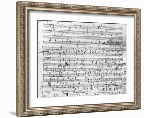 Autograph Score Sheet For the 10th Bagatelle Opus 119-Ludwig Van Beethoven-Framed Giclee Print