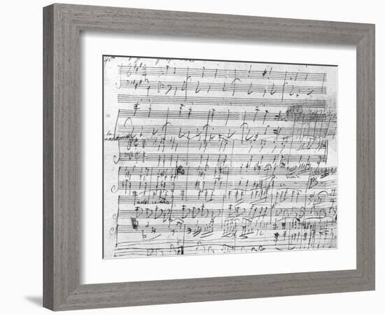 Autograph Score Sheet For the 10th Bagatelle Opus 119-Ludwig Van Beethoven-Framed Giclee Print