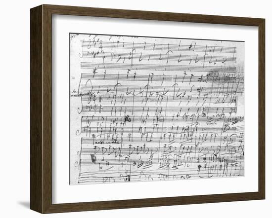 Autograph Score Sheet For the 10th Bagatelle Opus 119-Ludwig Van Beethoven-Framed Giclee Print