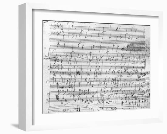 Autograph Score Sheet For the 10th Bagatelle Opus 119-Ludwig Van Beethoven-Framed Giclee Print