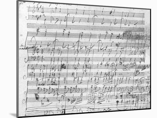 Autograph Score Sheet For the 10th Bagatelle Opus 119-Ludwig Van Beethoven-Mounted Giclee Print