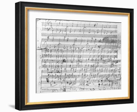 Autograph Score Sheet For the 10th Bagatelle Opus 119-Ludwig Van Beethoven-Framed Giclee Print