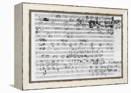 Autograph Score Sheet For the Trio Mi Bemol Opus 3-Ludwig Van Beethoven-Framed Premier Image Canvas