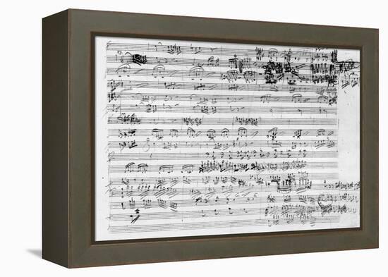 Autograph Score Sheet For the Trio Mi Bemol Opus 3-Ludwig Van Beethoven-Framed Premier Image Canvas