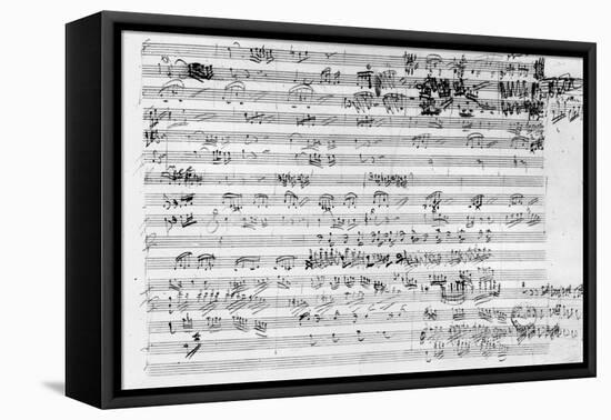 Autograph Score Sheet For the Trio Mi Bemol Opus 3-Ludwig Van Beethoven-Framed Premier Image Canvas