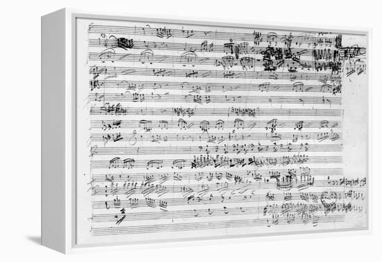 Autograph Score Sheet For the Trio Mi Bemol Opus 3-Ludwig Van Beethoven-Framed Premier Image Canvas