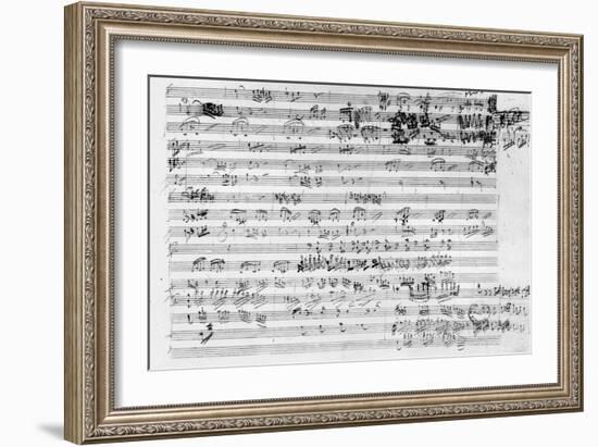 Autograph Score Sheet For the Trio Mi Bemol Opus 3-Ludwig Van Beethoven-Framed Giclee Print