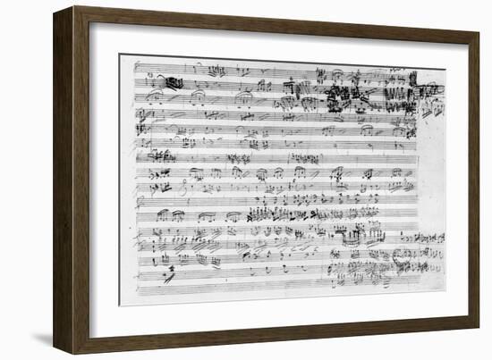 Autograph Score Sheet For the Trio Mi Bemol Opus 3-Ludwig Van Beethoven-Framed Giclee Print