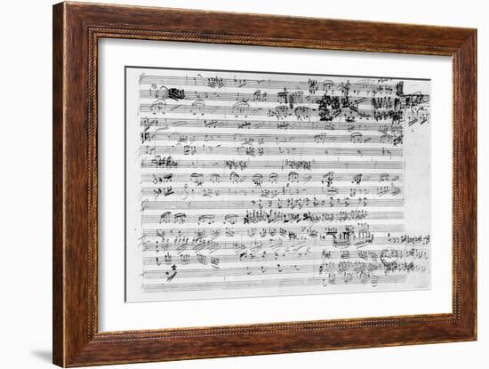Autograph Score Sheet For the Trio Mi Bemol Opus 3-Ludwig Van Beethoven-Framed Giclee Print