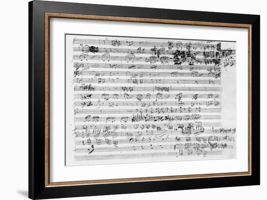 Autograph Score Sheet For the Trio Mi Bemol Opus 3-Ludwig Van Beethoven-Framed Giclee Print