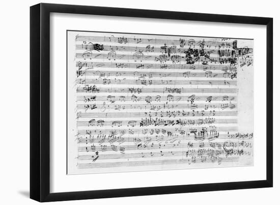 Autograph Score Sheet For the Trio Mi Bemol Opus 3-Ludwig Van Beethoven-Framed Giclee Print