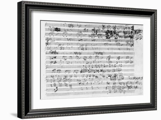 Autograph Score Sheet For the Trio Mi Bemol Opus 3-Ludwig Van Beethoven-Framed Giclee Print