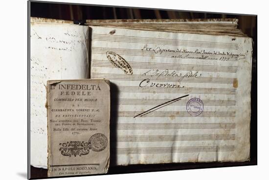 Autograph Sheet Music and Libretto of L'Infedelta' Fedele-null-Mounted Giclee Print