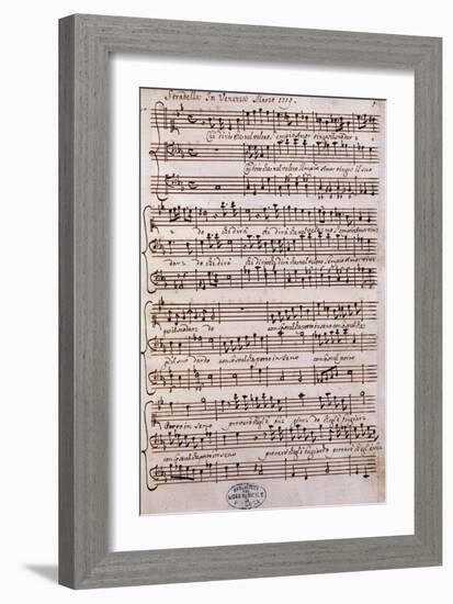 Autograph Sheet Music of a Cantata-Alessandro Stradella-Framed Giclee Print